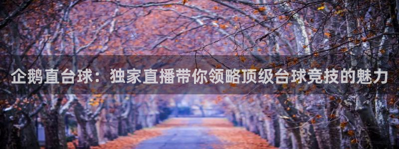 绿茵体育直播官网下载：企鹅直台球：独家直播带你领略顶级台球竞技的魅力